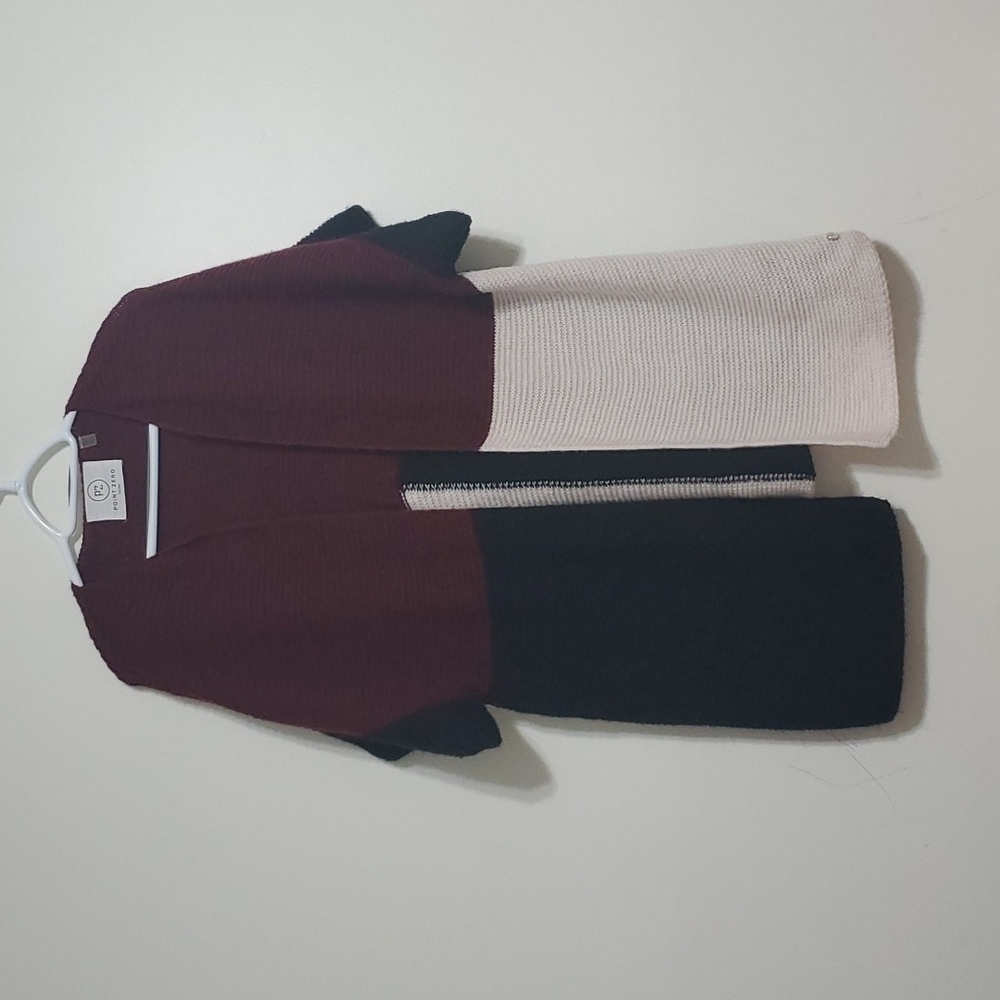 Point zero front open sweater